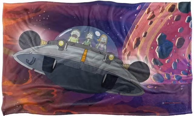 LOGOVISION Rick and Morty Screaming Space Super Soft Fleece Throw Blanket, Multicolour, W: 91 cm, D: 147 cm – 6