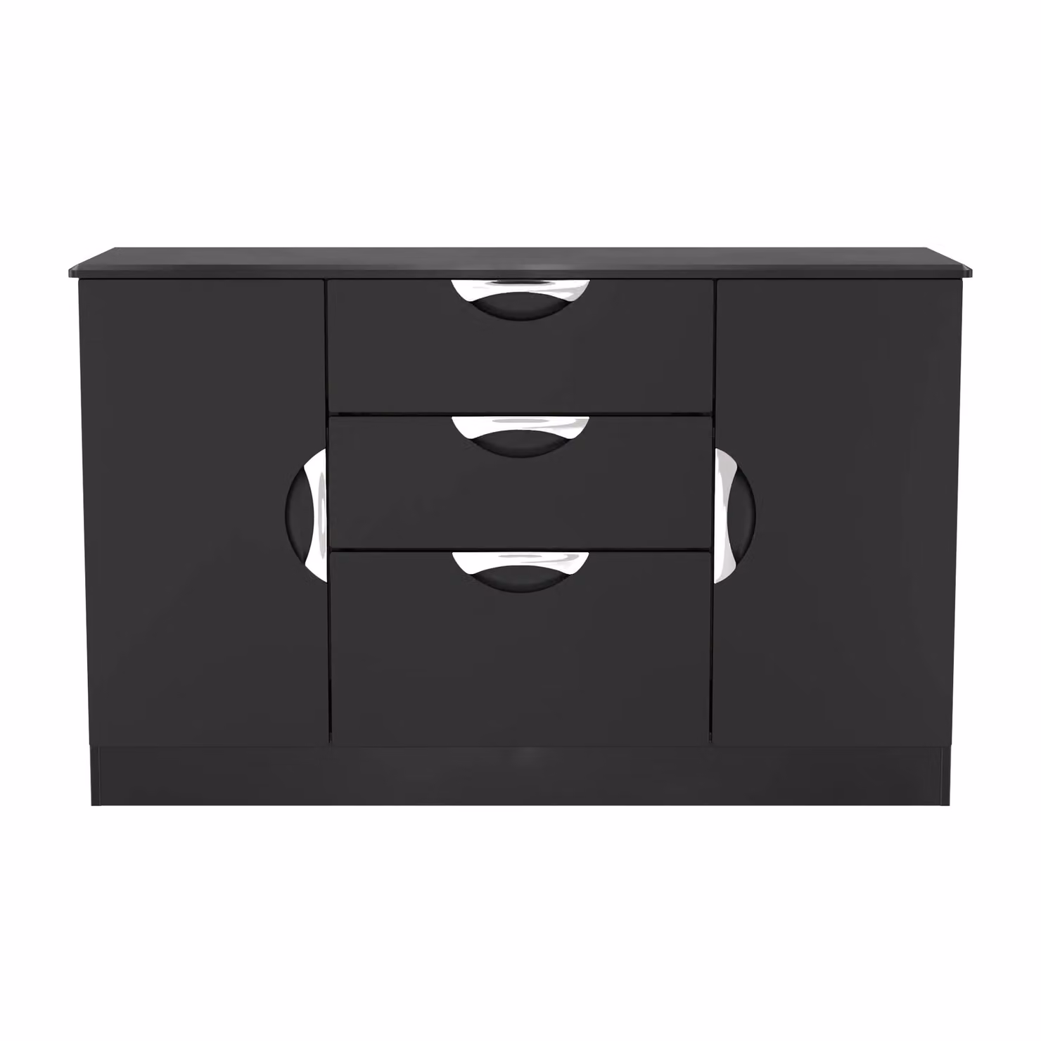 2 U Holborn Ready Assembled 2 Door 3 Drawer Sideboard in Black – 2