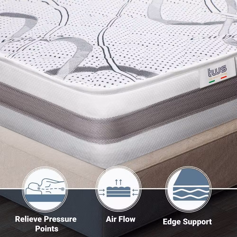 The White Stone Hypoallergenic Viscoelastic Memory Foam Mattress in White, W/D/H: 135 x 210 x 22 cm – 4
