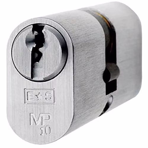 Loops 64mm Oval Double Cylinder Lock in Polished Chrome Silver