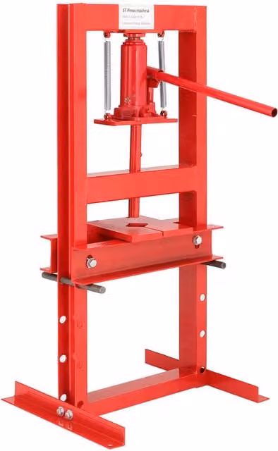 Livingandhome 6 Ton Floor Standing Hydraulic Press in Red Steel
