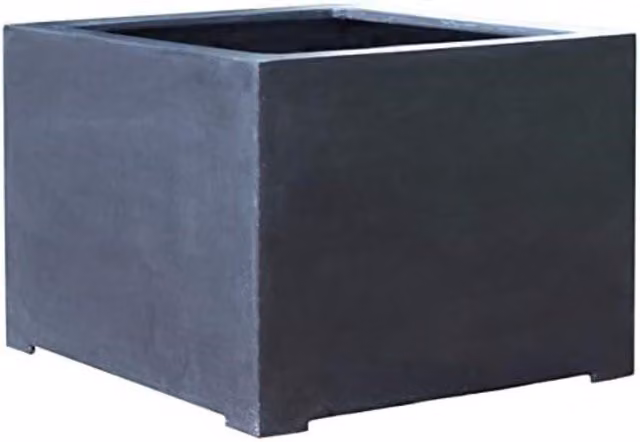 Primrose Black Polystone Cube Square Outdoor Patio Planter Tub W: 100 cm, H: 70 cm