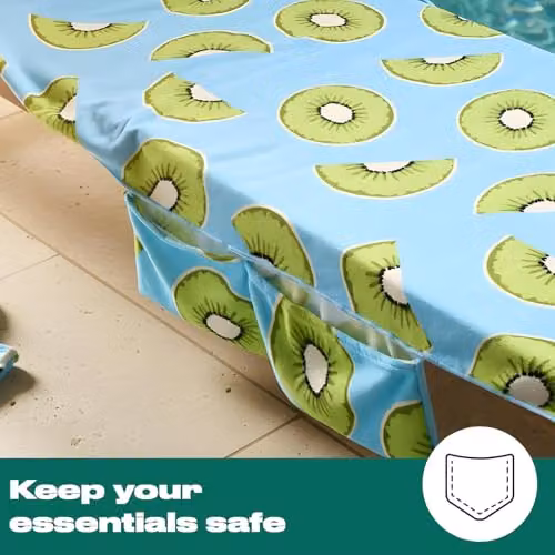 OHS Blue Kiwi Microfibre Beach Towel for Adults, Quick-Drying and Absorbent, W: 75 cm, L: 215 cm – 3