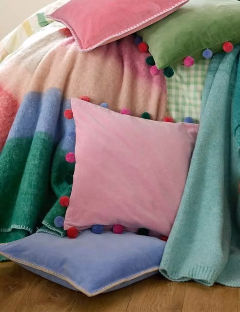 Bluebellgrey Wool Rich West Coast Stripe Multicolour Throw