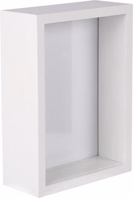 Nicola Spring White Rectangular Single 3D Deep Box Photo Frame, W/H: 12.7 x 17.78 cm