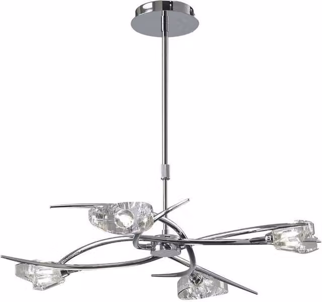 Netlighting Eclipse 4 Light G9 Telescopic Semi Flush Ceiling Light in Polished Chrome and Grey