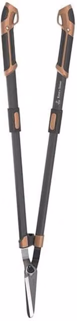 Kent & Stowe SureCut Adjustable Height Lawn Shears with Chrome-Plated Blades and Brown Rubber Handles