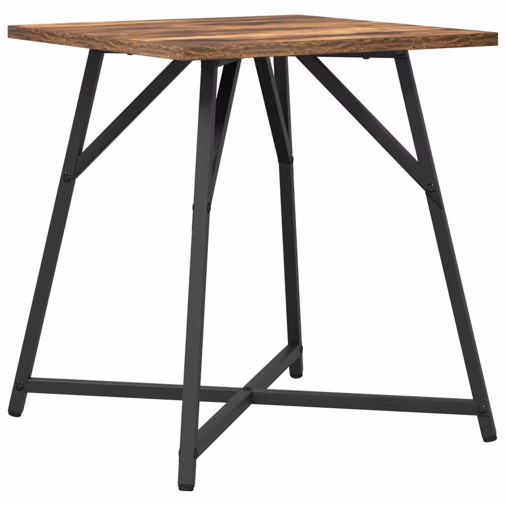 Berkfield Home Set of 2 Nested Square Side Tables in Brown Oak and Metal – 3