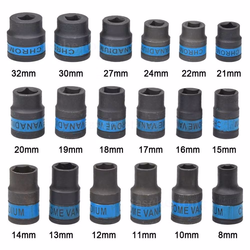 SPETLEK Heavy Duty 1/2 inch Ratchet Wrench Socket Set in Black Chrome Vanadium Steel – 3
