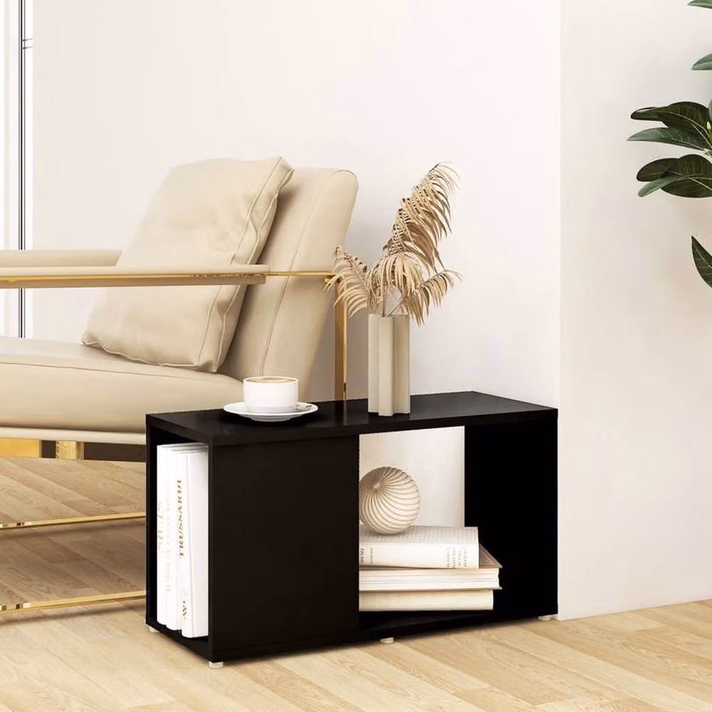 Berkfield Home Black Classic TV Cabinet in Matt MDF, W/D/H: 60 x 24 x 32 cm – 3