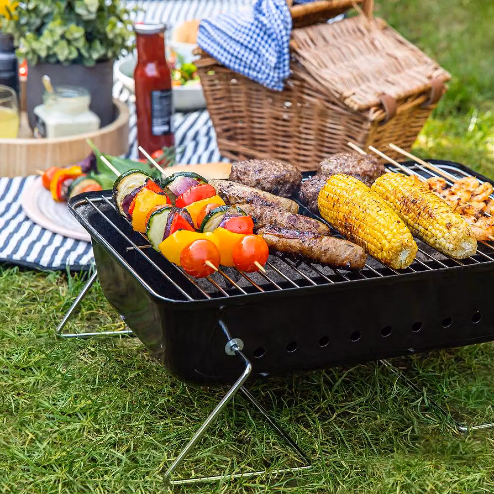 George Foreman Portable Charcoal Tabletop BBQ in Black – 8