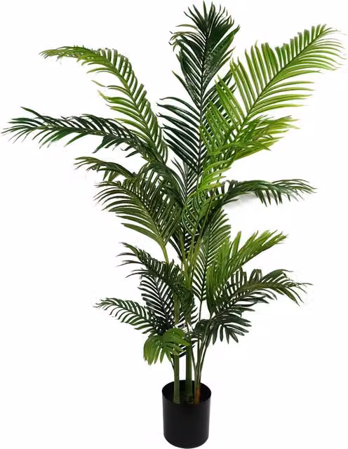 Extra Large Artificial Palm Tree with Green Leaves and Black Plastic Stand