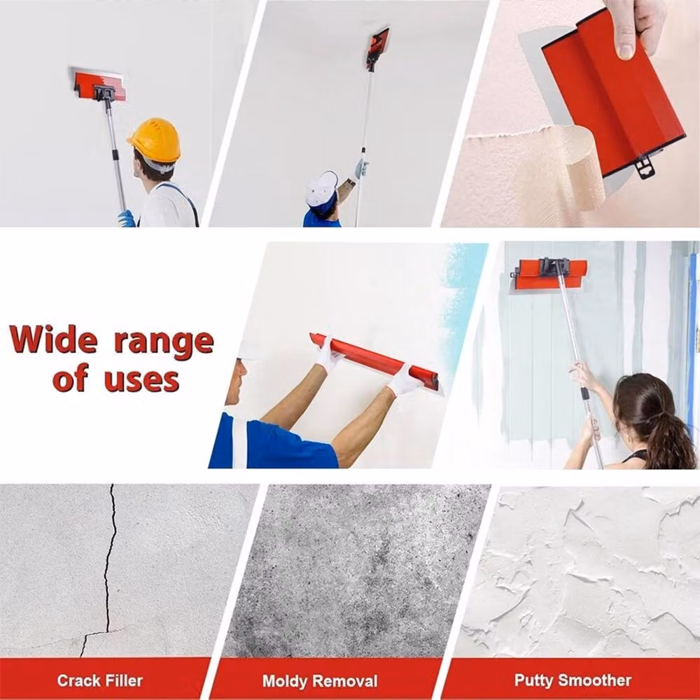 SPETLEK Red Plaster Skimming Blade Drywall Smoothing Spatula Wall Finishing Tool W: 100 cm, H: 40 cm – 3