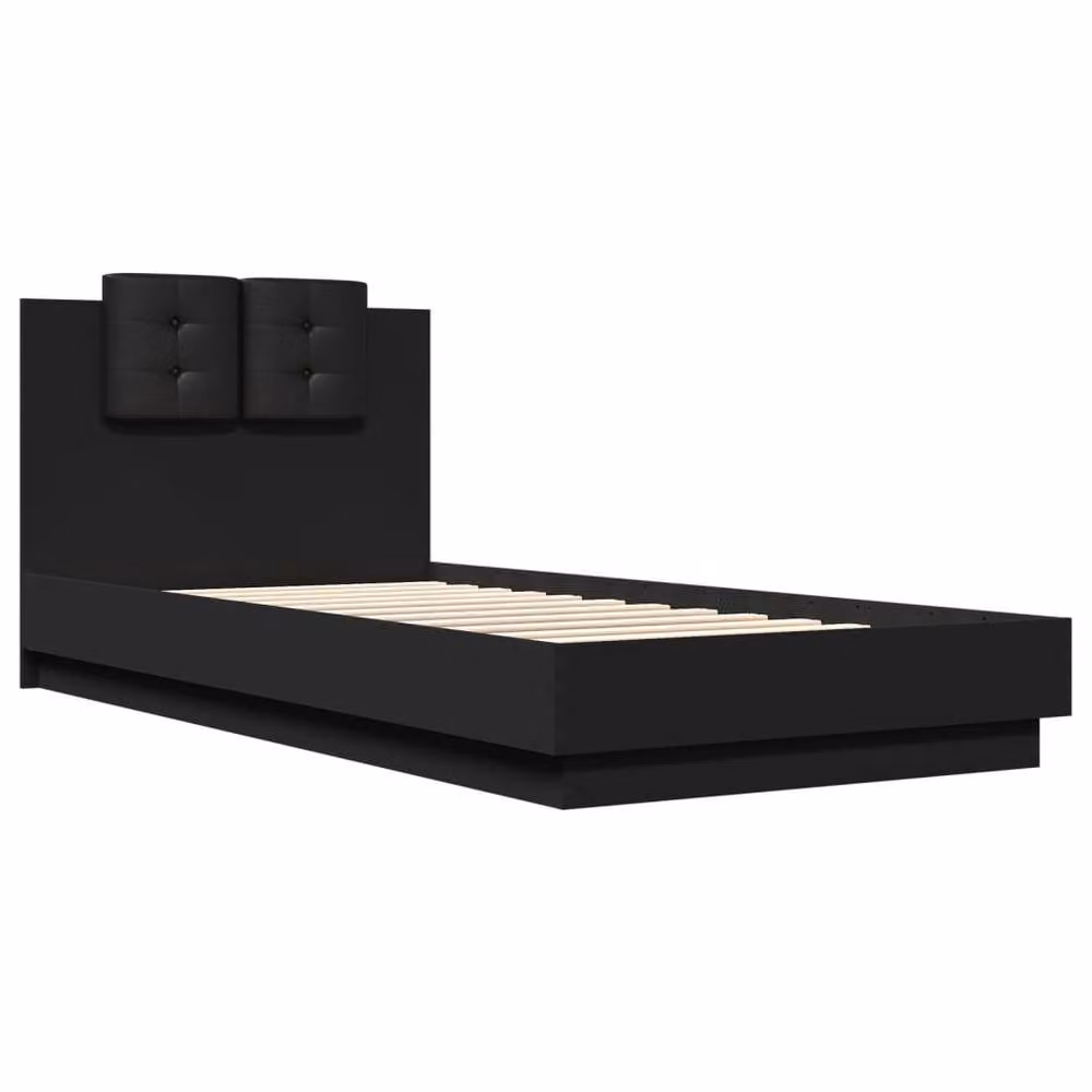 Berkfield Home Modern Upholstered Bed Frame in Black, W/D/H: 100 x 200 cm – 3