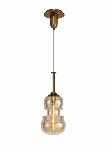 Mantra Sonata Round Ceiling Pendant Light in Bronze with Glass Shade, Diameter: 22 cm, E27