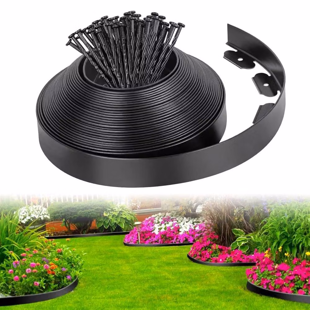 Marco Paul Black Plastic Lawn Edging Border, 10m x 4cm – 2