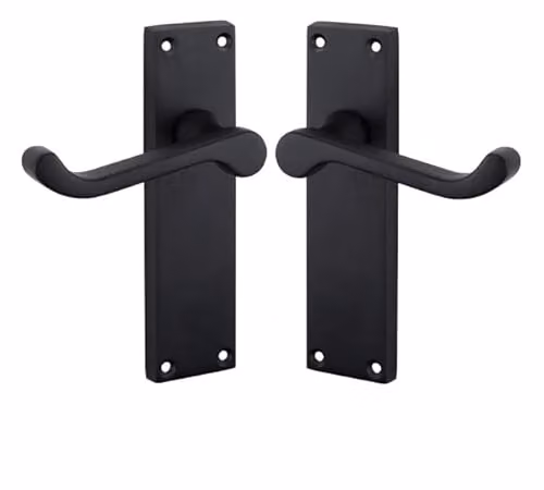 Golden Grace Victorian Scroll Lever Latch Handles, Matt Black, 1 Pair
