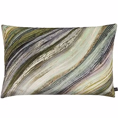 Prestigious Textiles Heartwood Cerulean Green Velvet Rectangular Cushion, W: 60 cm, H: 40 cm – 3