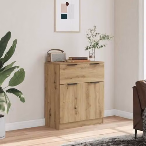 vidaXL Artisan Oak Sideboard in Brown, W/D/H: 60 x 30 x 70 cm – 2