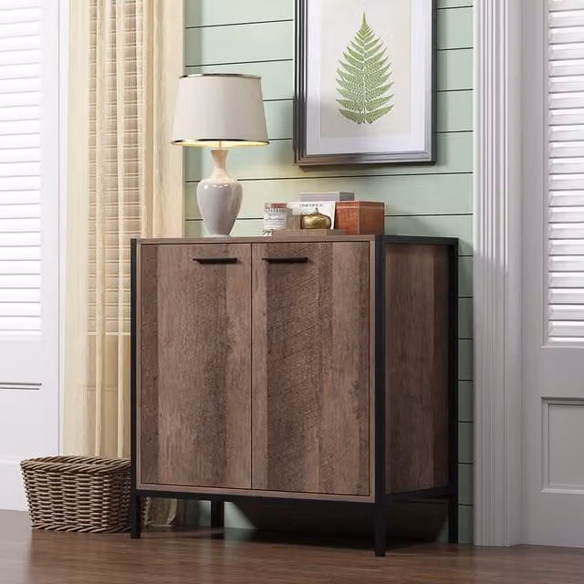 FWStyle Industrial Inspired Large 2 Door Sideboard in Urban Brown and Black