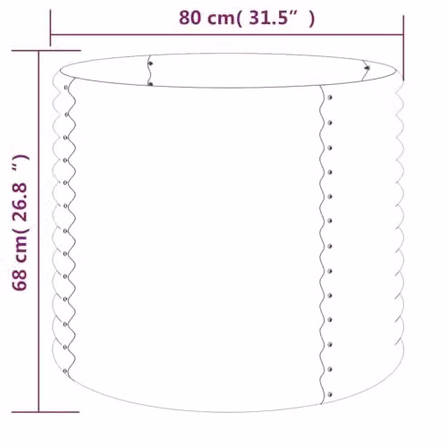 vidaXL Galvanised Steel Garden Planter, Anthracite, W: 80 cm, D: 80 cm, H: 68 cm – 3