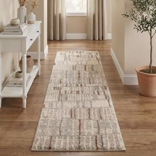 Desire Rugs Hatch Geometric Modern Runner Rug, Sage Green, W: 60 cm, L: 220 cm – 1