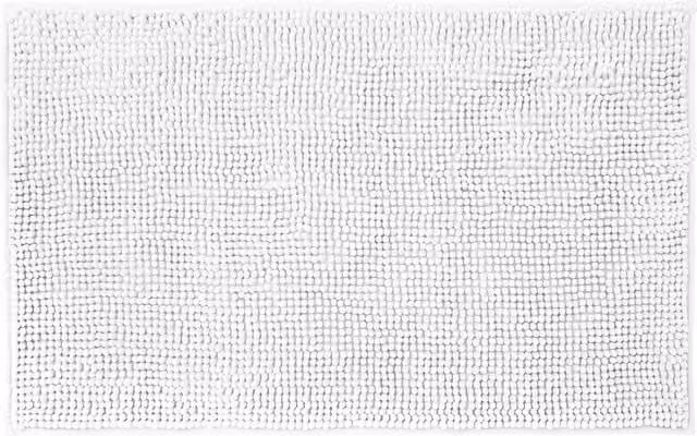 Allure Bath Fashions Chenille Bobble Microfibre Bath Mat, White, W: 50 cm, D: 80 cm – 1
