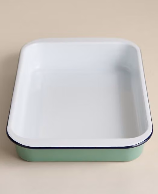 M&S Enamel Rectangular Roasting Dish, Seafoam Green, 41 cm