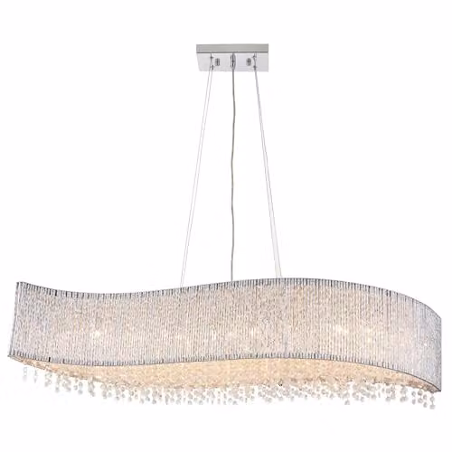 Endon Galina 8 Light Indoor Suspended Pendant Light in Chrome and Clear Crystal – 1
