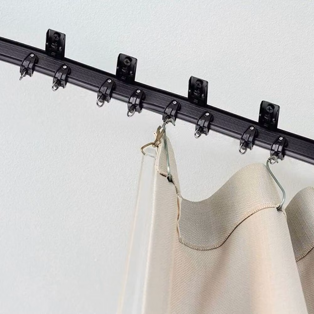 KORVIXA Black Bendable Flexible Curtain Rail, Width: 100 cm – 4