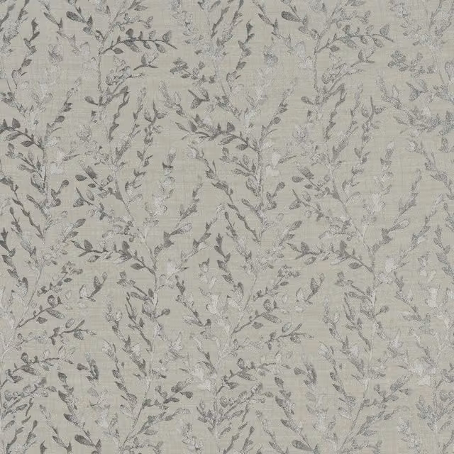 Terrys Fabio Velvet Floral Fabric Chair in Grey and Nature