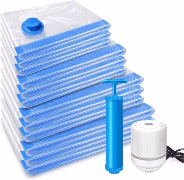 SPETLEK 12 Pack Vacuum Space Storage Bags in Clear Transparent