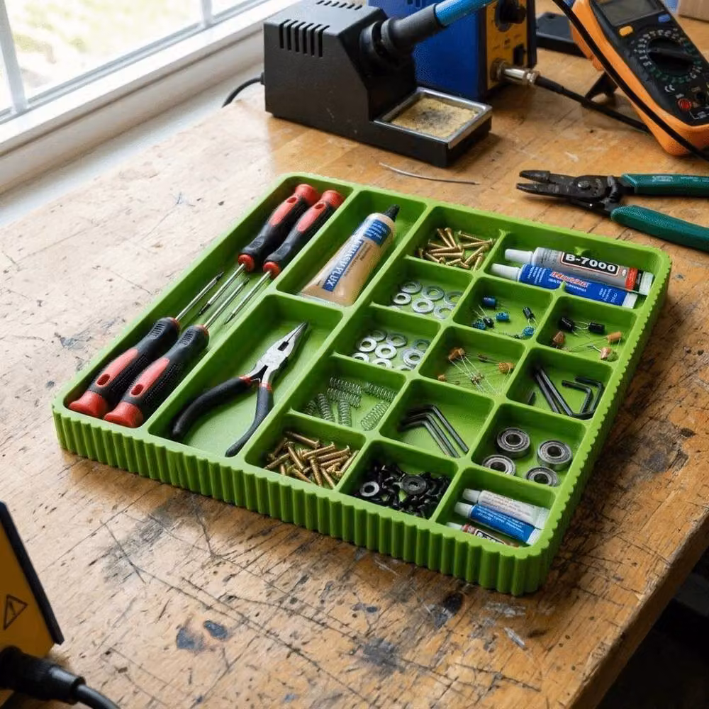 PAWNORA Green Smooth Surface Plastic Electronic Parts Tray – 3