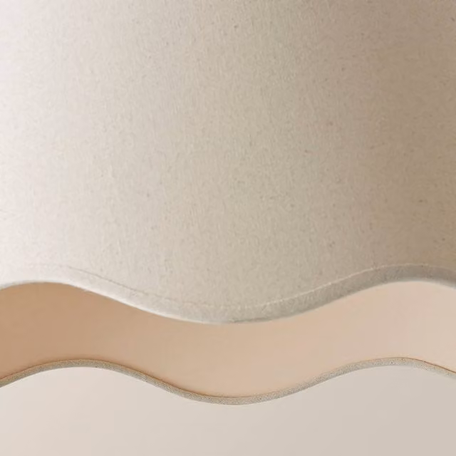 ValueLights Mabel Large Scallop Edge Linen Lamp Shade in Natural/Beige, Diameter: 30 cm – 1