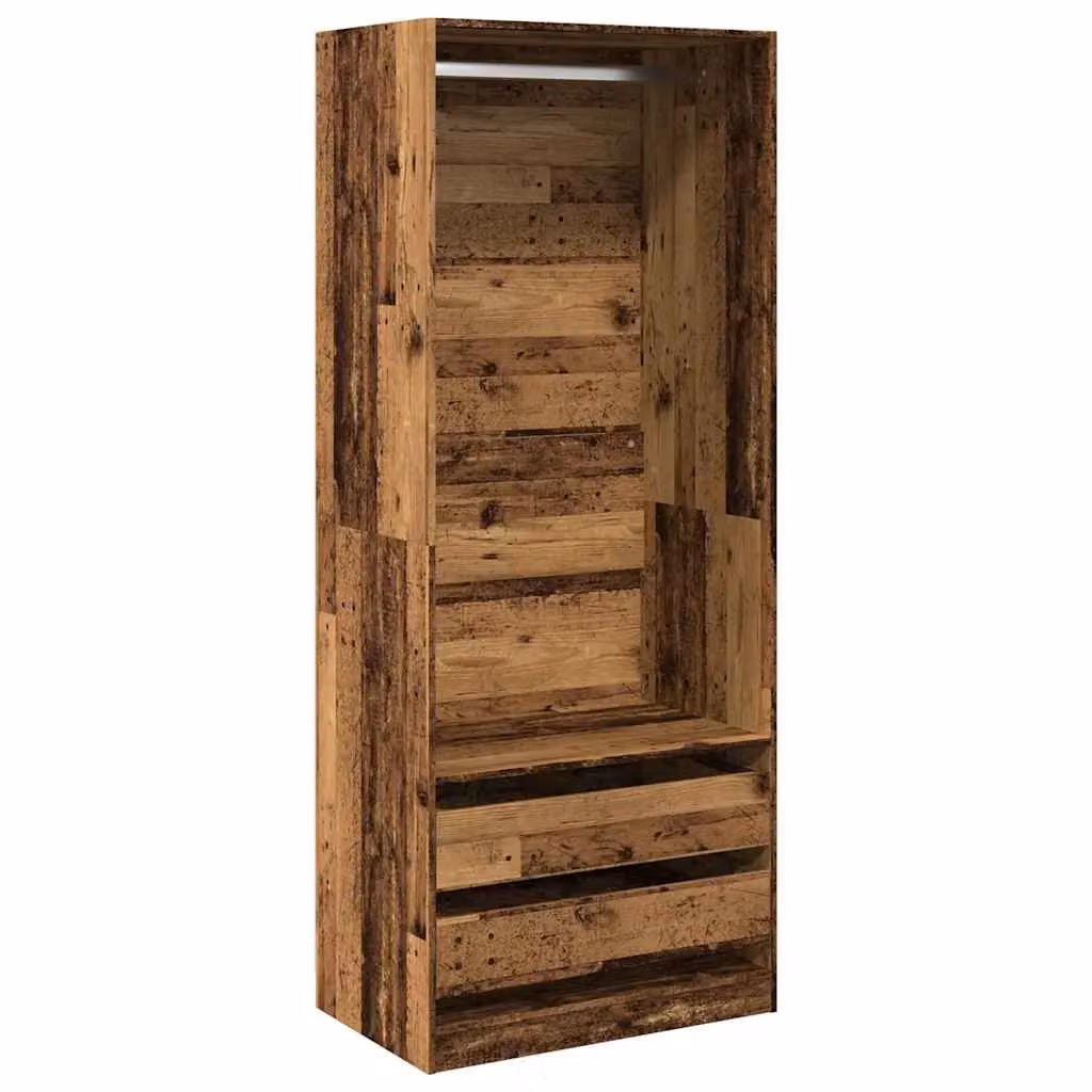 Berkfield Home Old Wood Wardrobe in Brown, W/D/H: 80 x 50 x 200 cm – 2