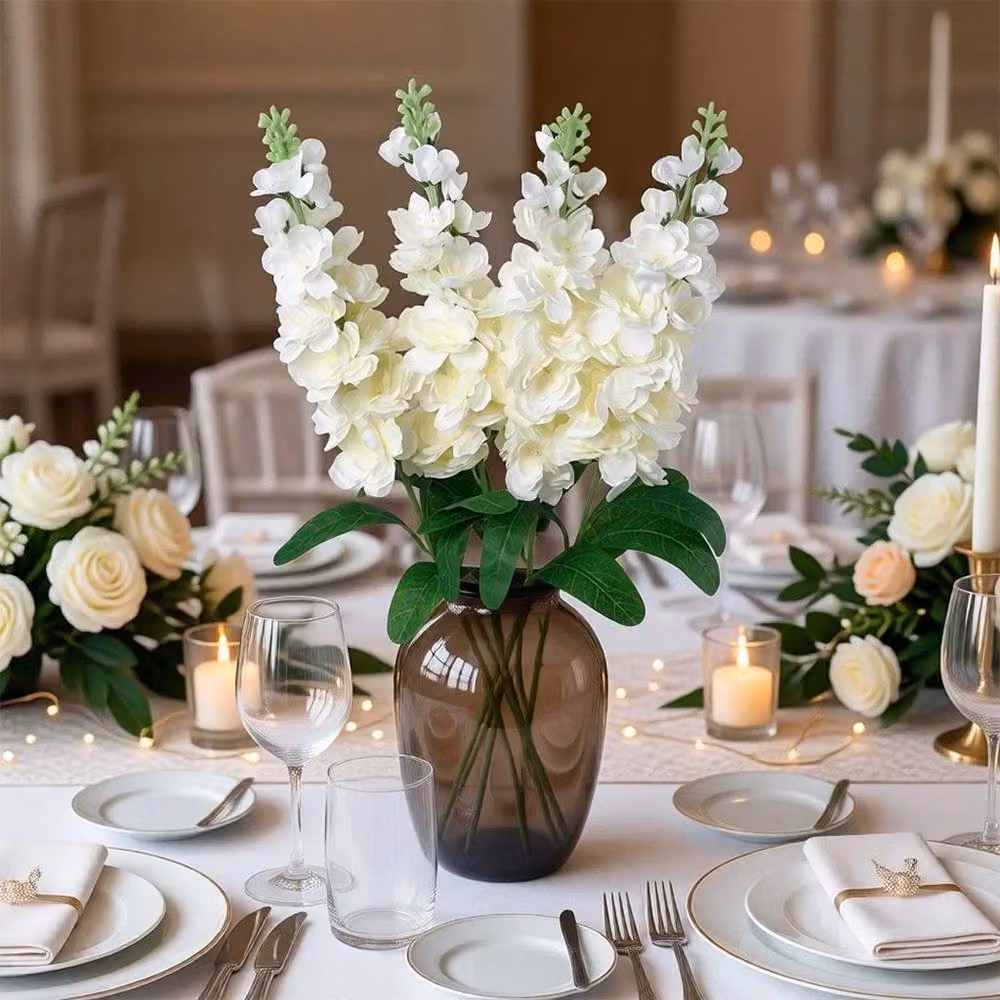 Kelvenix 4-Piece White Delphinium Floral Wedding Decor Set – 2