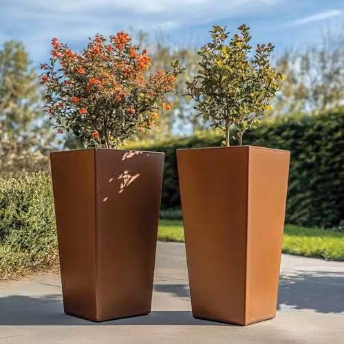 Access Garden Products Galvanised Steel Tall Tapered Square Planter, Copper Finish, W/D/H: 40 x 40 x 90 cm – 3