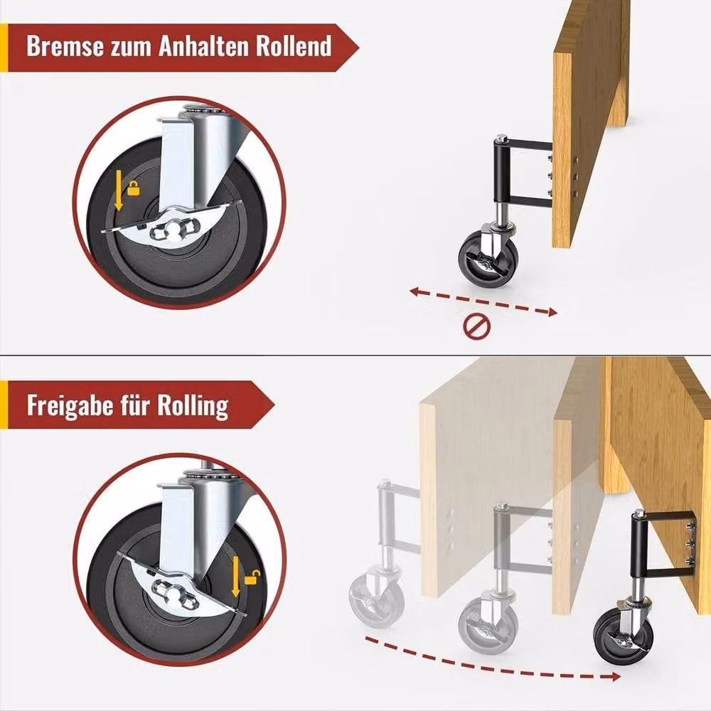 SPETLEK Black Swivel Gate Roller Wheels with 100 kg Load Capacity – 5