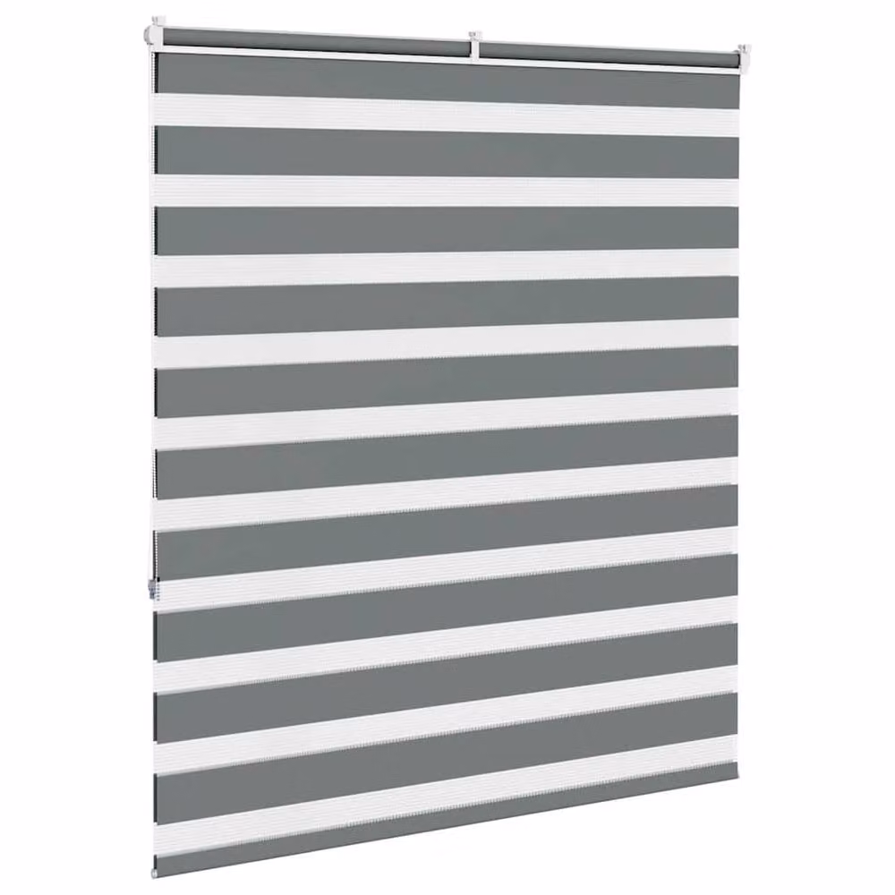 Berkfield Home Elegant Zebra Blind in Dark Grey, W: 130 cm, H: 150 cm – 4
