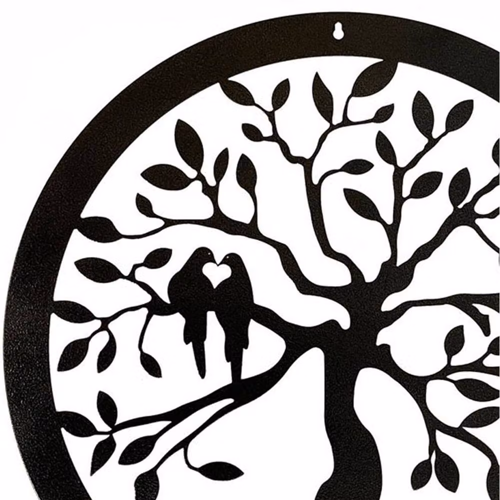 Poppyforge Tree of Life Large Metal Wall Art in Black, W: 49.5 cm, H: 49.5 cm – 2