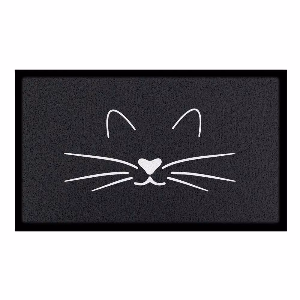 Artsy Mats Cat Face Indoor and Outdoor Doormat, Black, W: 90 cm, D: 60 cm – 2