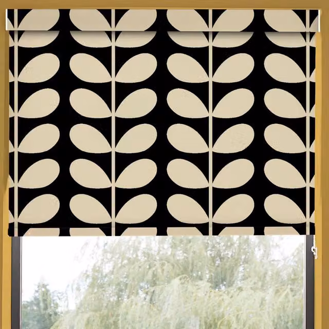 Orla Kiely Jumbo Solid Stem Translucent Made to Measure Roller Blind in Black