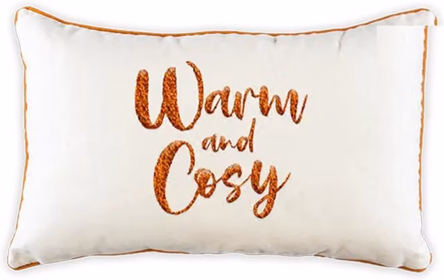 UMKY Multicolour Plush Autumn Slogan Rectangular Cushion