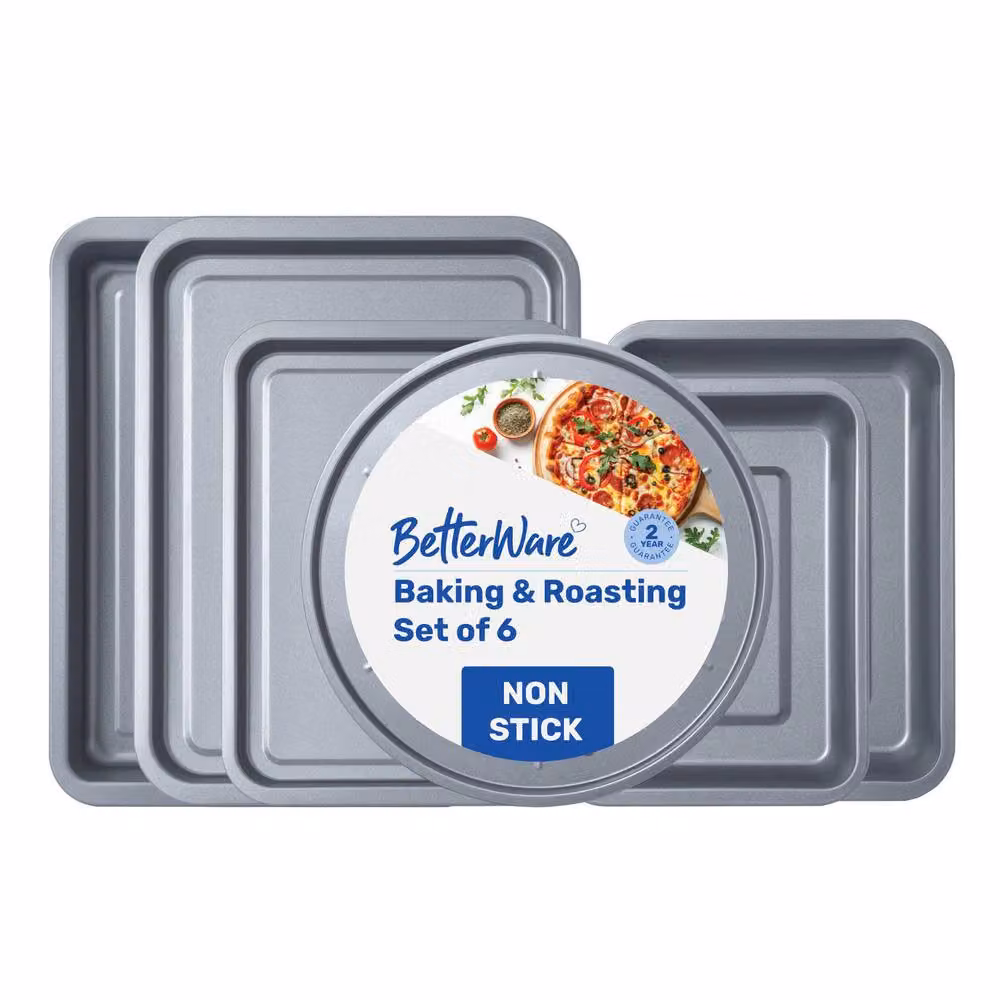 Betterware Essentials Non-Stick 6 Piece Baking and Roasting Set in Silver – 5