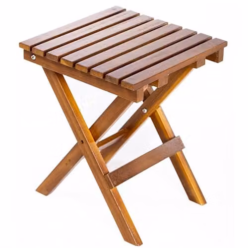 Garden Gear Acacia Wood Folding Side Table, Brown, W/D/H: 46.5 x 39 x 39 cm