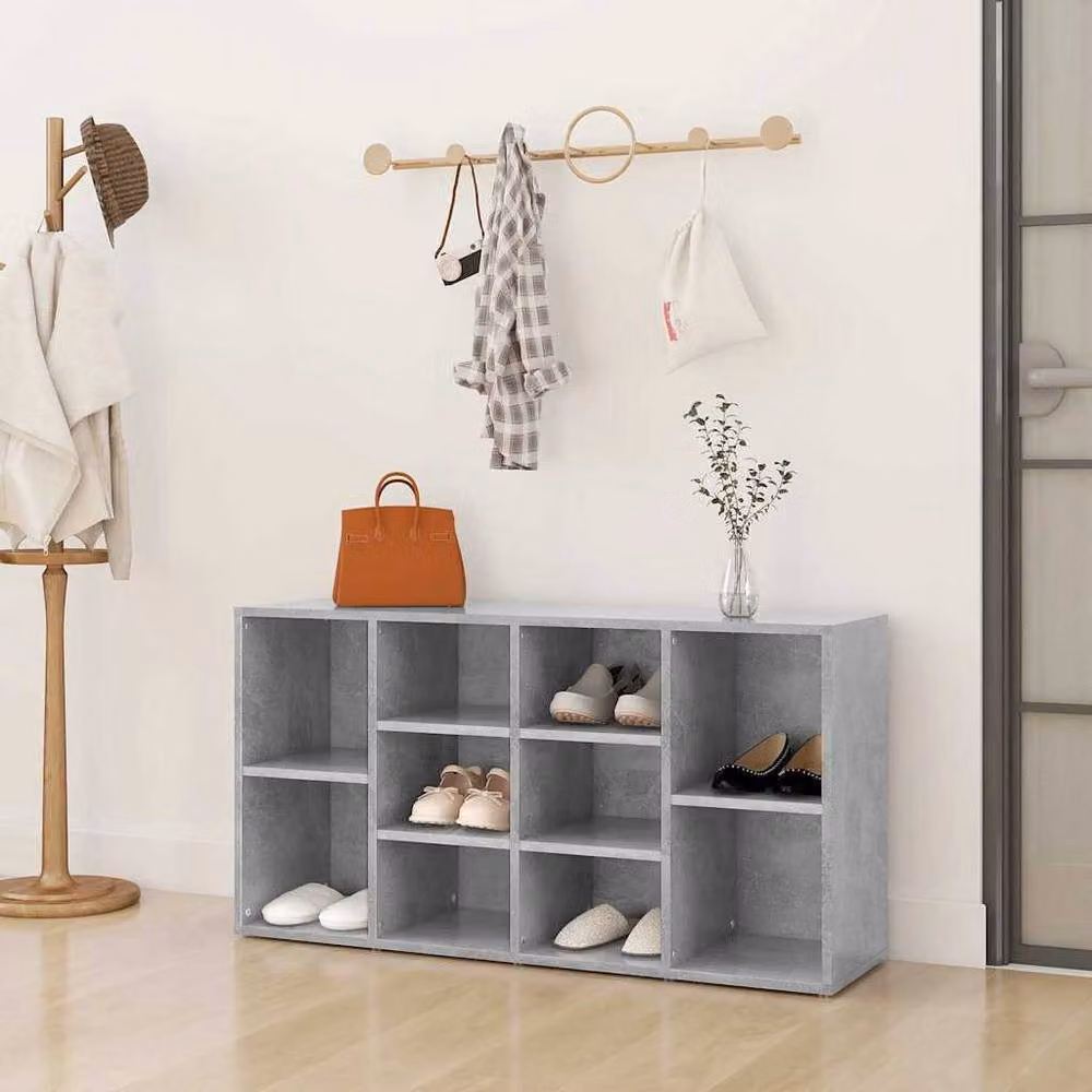 Berkfield Home Modern Shoe Bench in Grey, W/D/H: 103 x 30 x 54.5 cm – 2