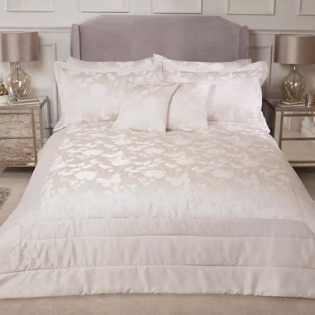 Emma Barclay Butterfly Meadow Bedspread Set in Beige and Yellow