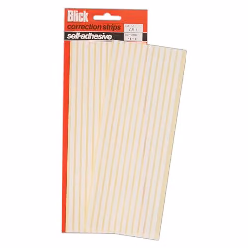 Blick White Self Adhesive Paper Labels, 48 Rectangular Strips, 20.32 x 136.2 cm
