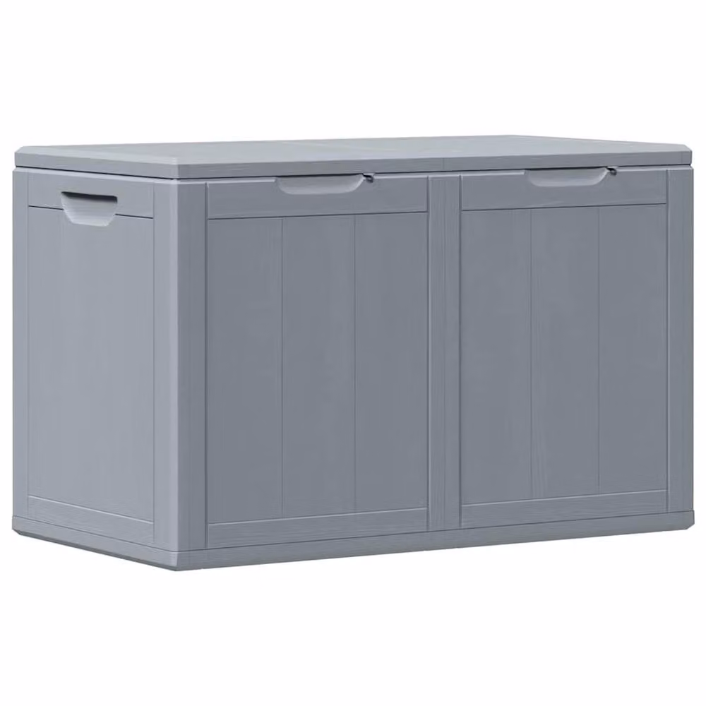 Berkfield Home Garden Storage Box 180L Grey Rattan Plastic – 2