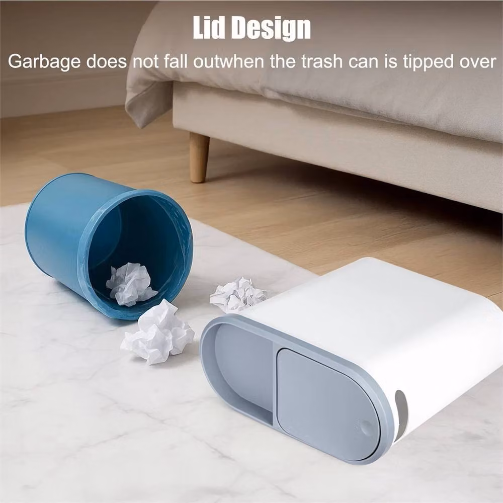 Nordara Slim Plastic Narrow Dustbin with Lid and Liner Dispenser, White – 4